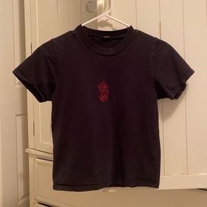 BRANDY MELVILLE RED DRAGON BLACK TOP